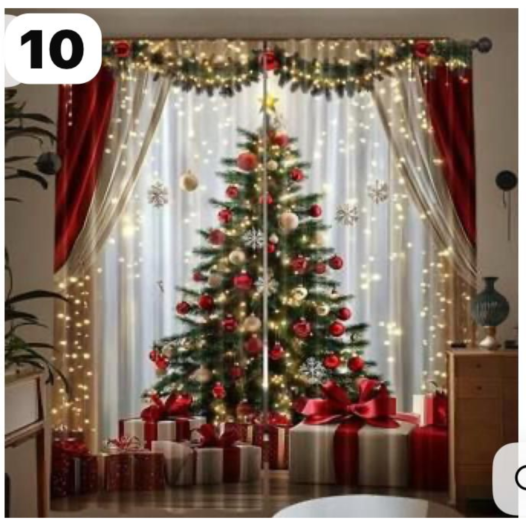 Cortinas Navideñas - SET de 2 cortinas de 220cm x 180cm