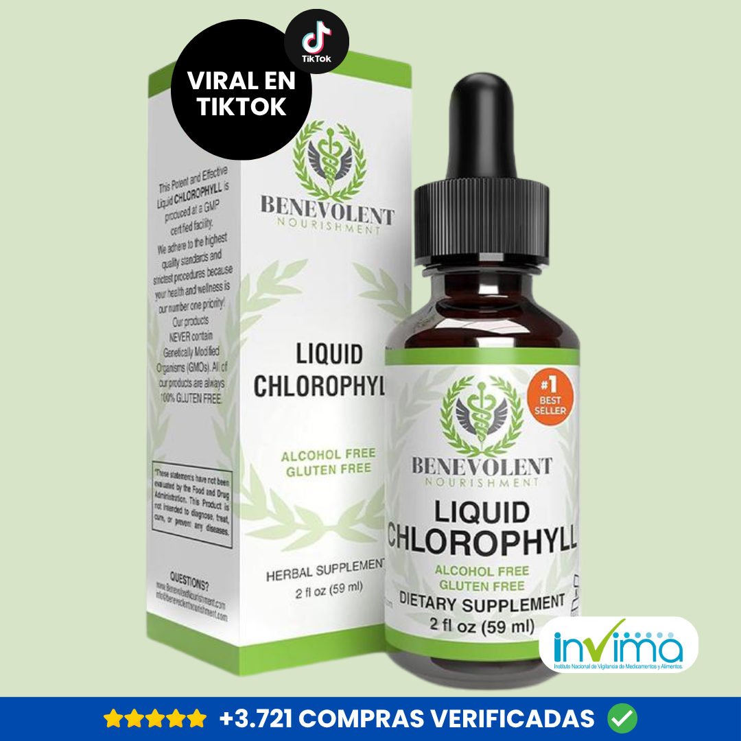 Clorofila Liquida para desintoxicar el cuerpo y desinflamar el abdomen
