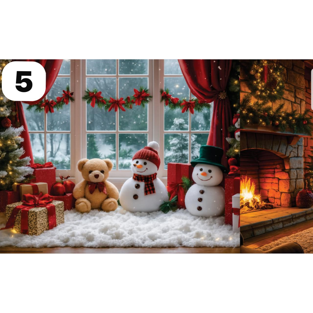 Cortinas Navideñas - SET de 2 cortinas de 220cm x 180cm