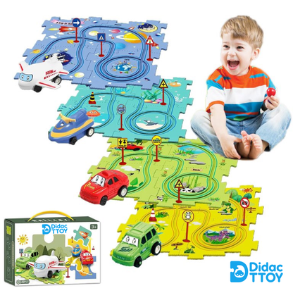 DidacTTOY® - Pista de circuito armable para niños (25 PIEZAS)