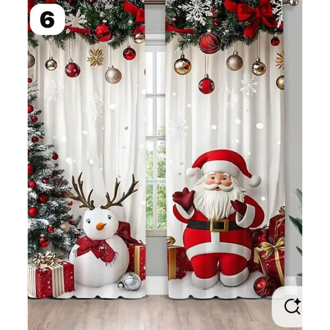 Cortinas Navideñas - SET de 2 cortinas de 220cm x 180cm