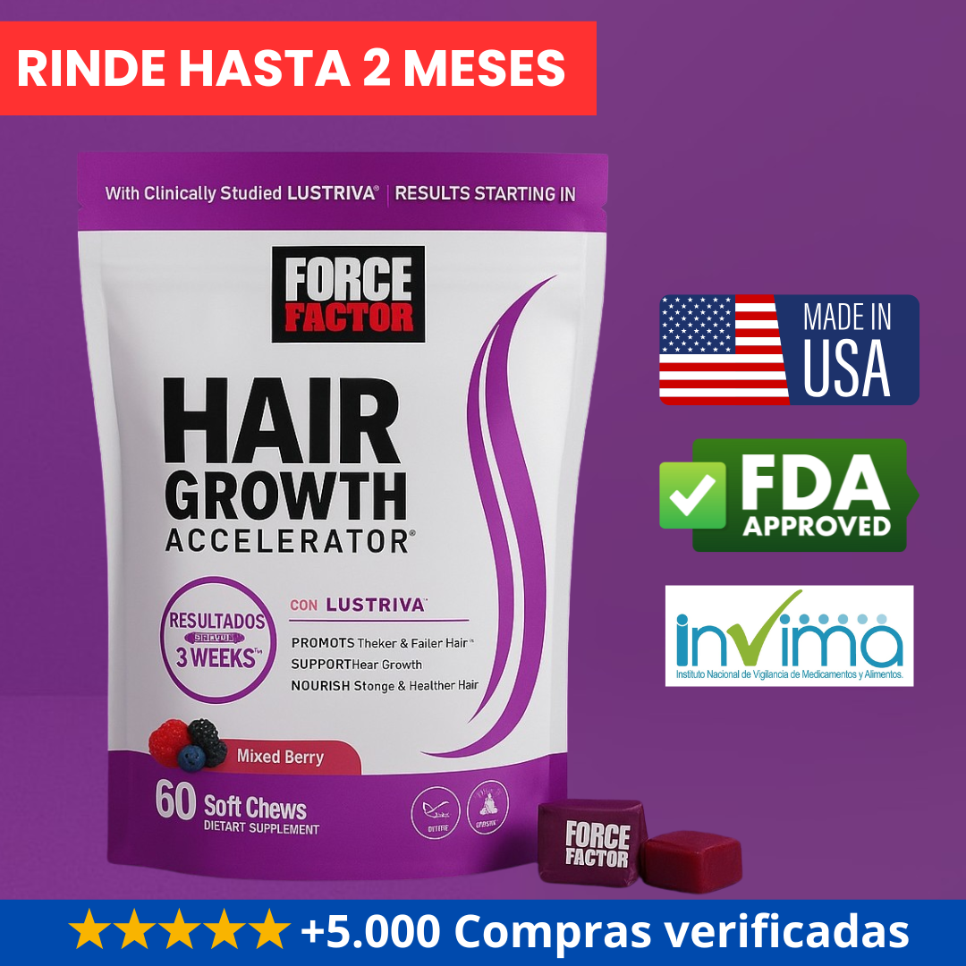 Hair Growth - Caramelo acelerador de crecimiento, engrosador y anti-caida de cabello