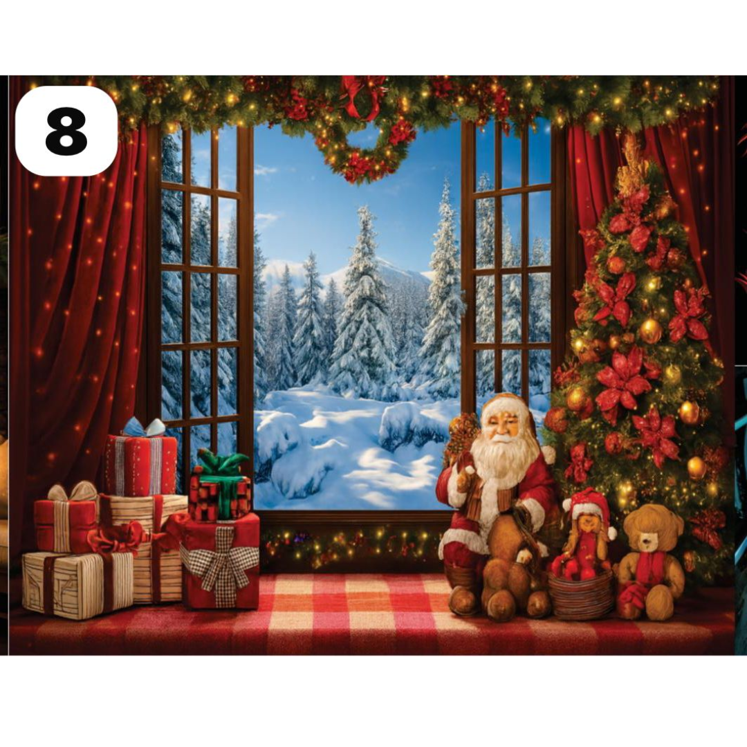 Cortinas Navideñas - SET de 2 cortinas de 220cm x 180cm