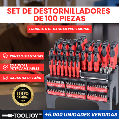 TOOTLJOY - Set profesional de destornilladores de 100 piezas