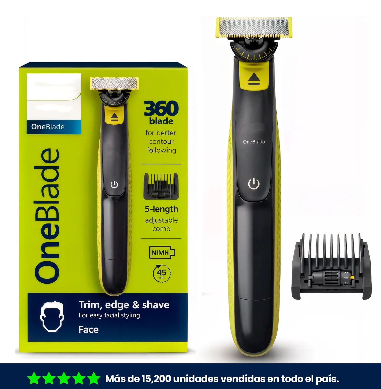 ONE BLADE 360 - Rasuradora original efecto cuchilla